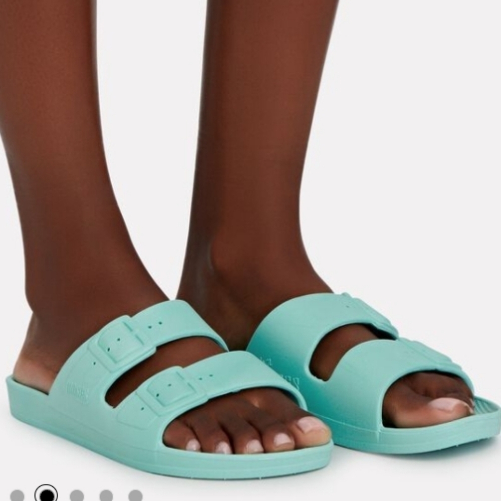 Freedom Moses Green Two Strap Slides